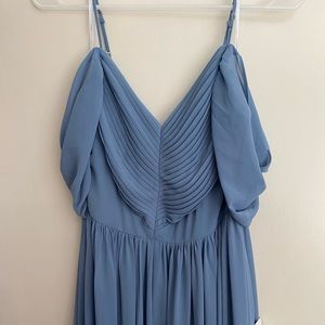 Lost in the Romance Lulus bridesmaid dress slate blue